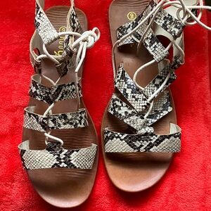 Women's Snakeskin Gladiator Sandals